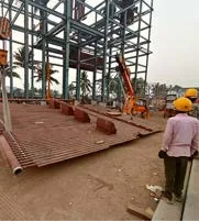 Panels laid out for assembly at a power-plant site